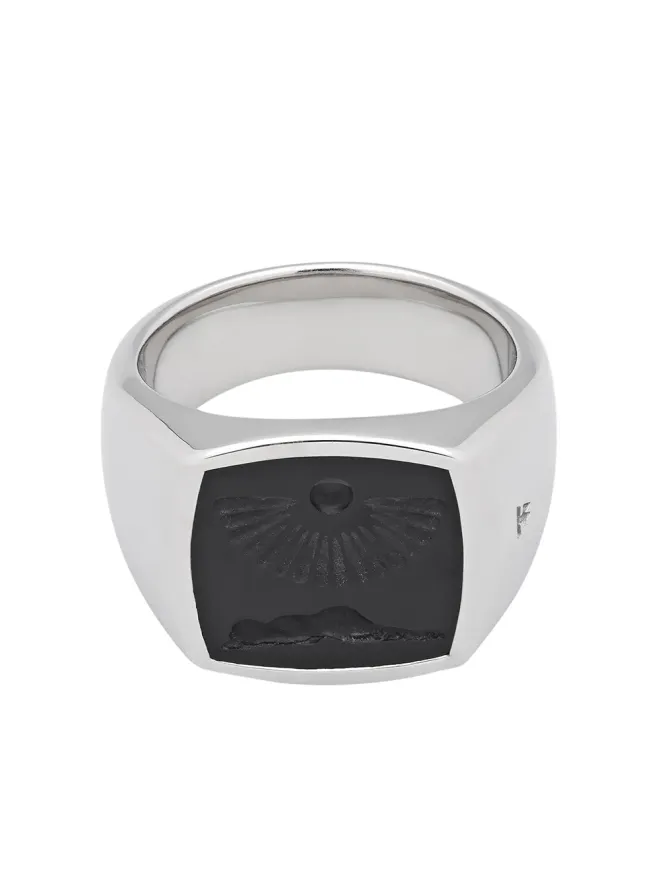 Tom Wood Tom Wood Clytia onyx-embellished ring - Metallicの商品画像