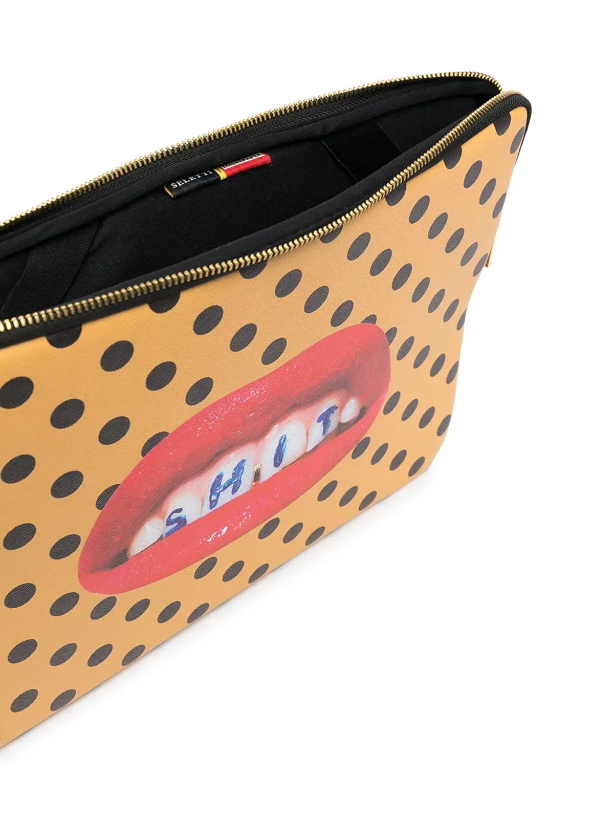 Seletti 歯モチーフのポルカドット柄 ラップトップケース - イエロー - 画像4