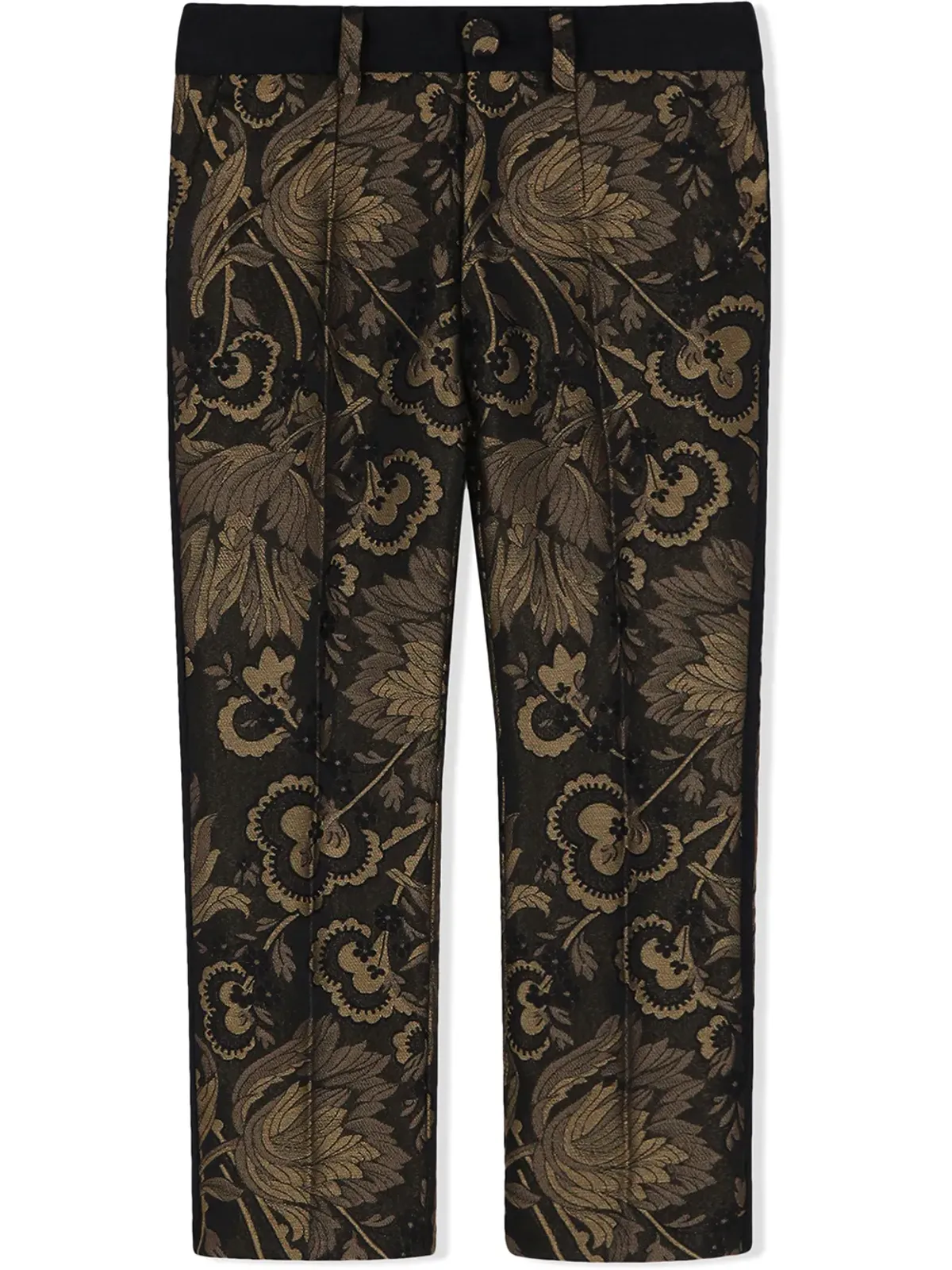 Dolce & Gabbana Kids ラメジャカード タキシードパンツ - 画像1