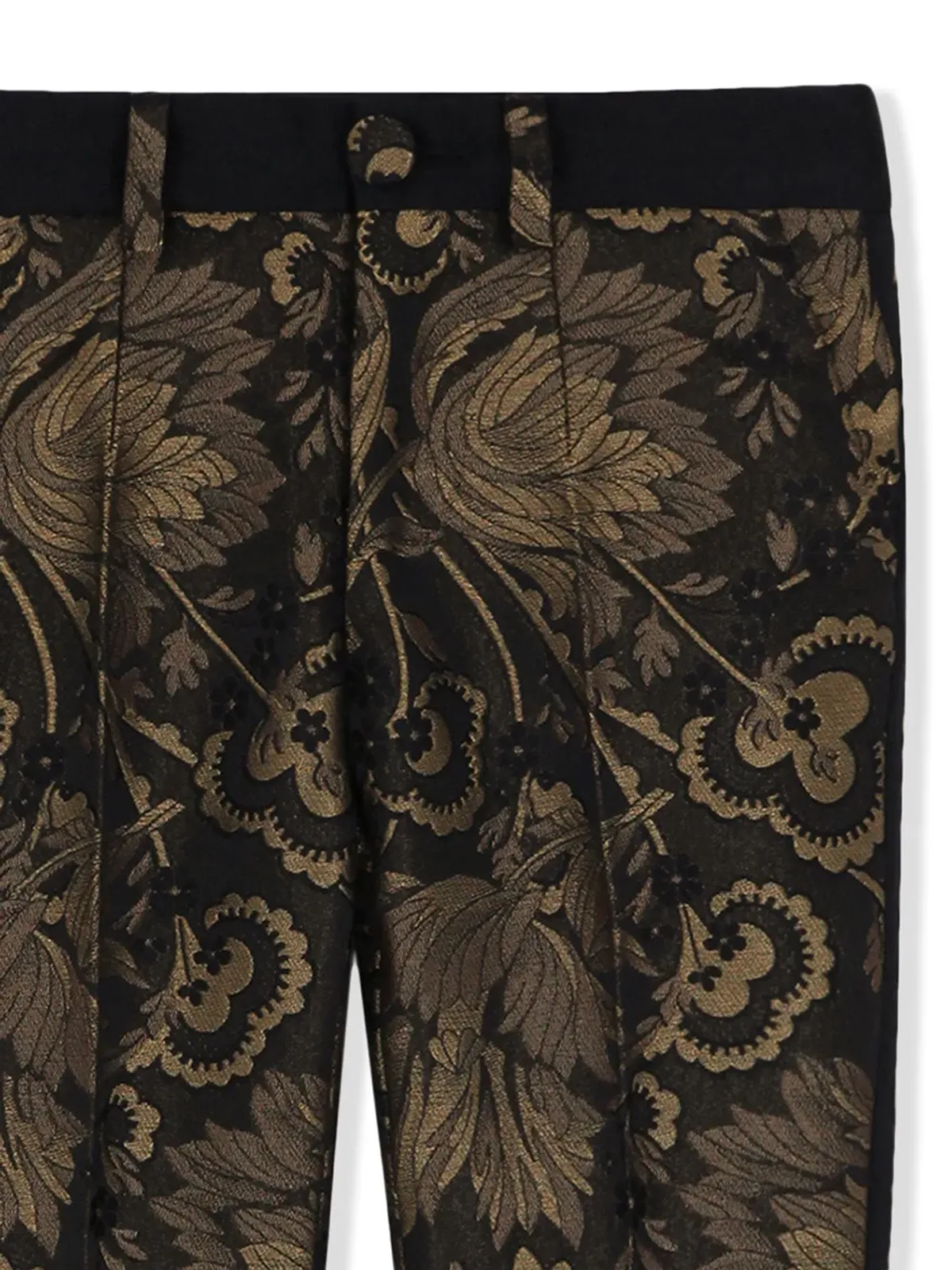 Dolce & Gabbana Kids ラメジャカード タキシードパンツ - 画像3