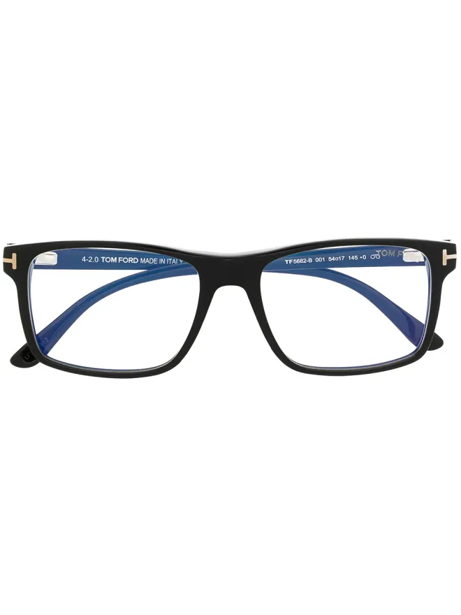 TOM FORD Eyewear TOM FORD Eyewear 磁気ブロック長方形メガネ - ブラックの商品画像