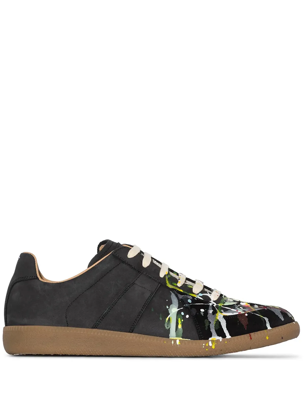 Maison Margiela ペイント Replica ロー・トップスニーカー - ブラック - 画像1