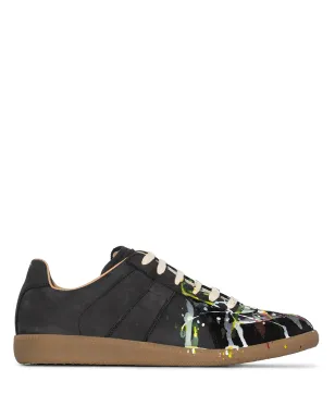Maison Margiela ペイント Replica ロー・トップスニーカー - ブラック - サムネイル1