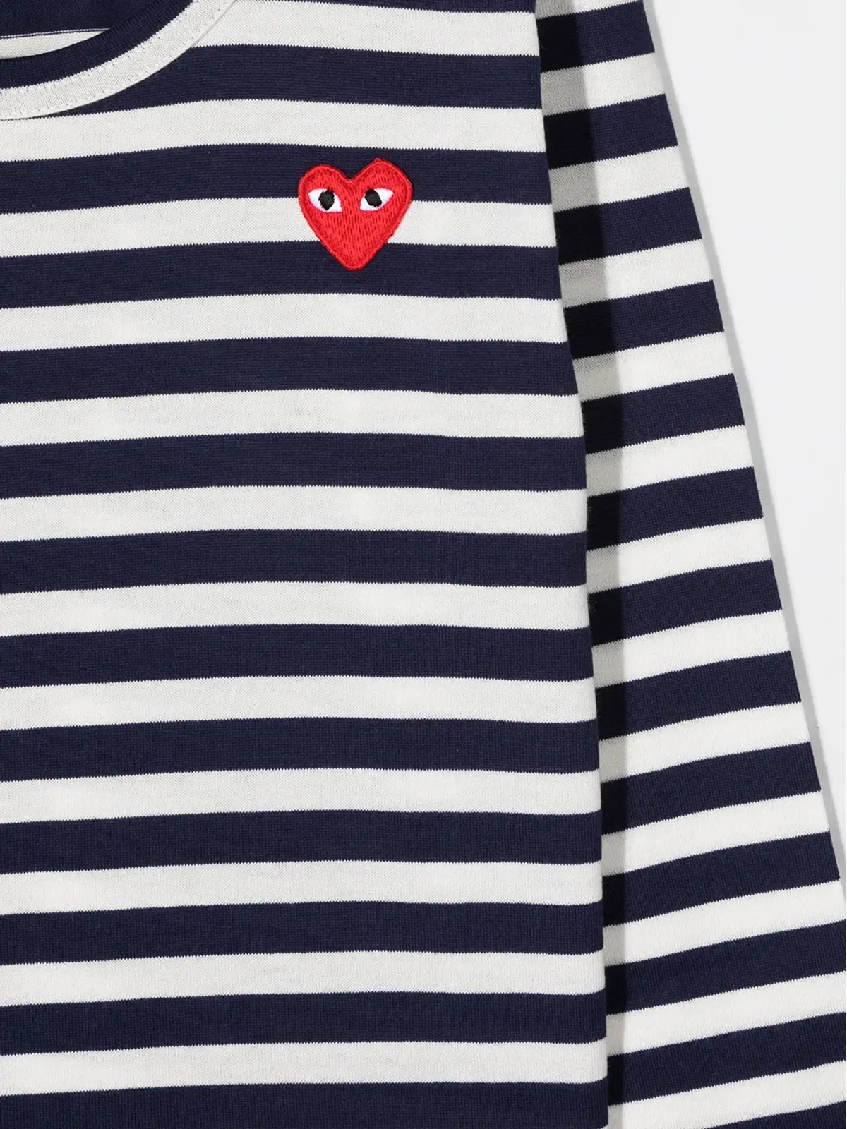 Comme Des Garçons Play Kids ハートパッチ付きストライプTシャツ - 画像3