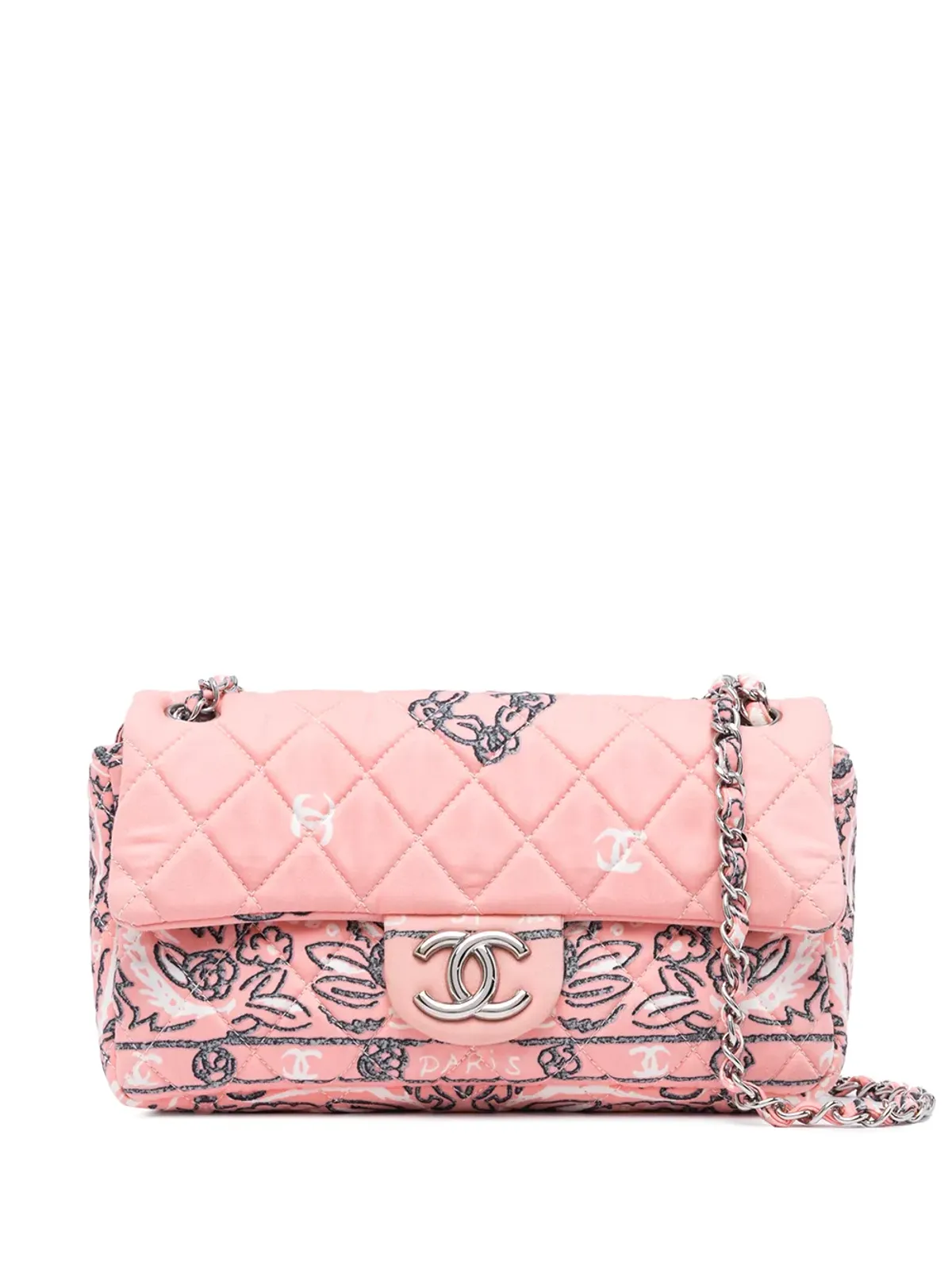 CHANEL Pre-Owned 2008 キルティング花柄プリント ショルダーバッグ - 画像1