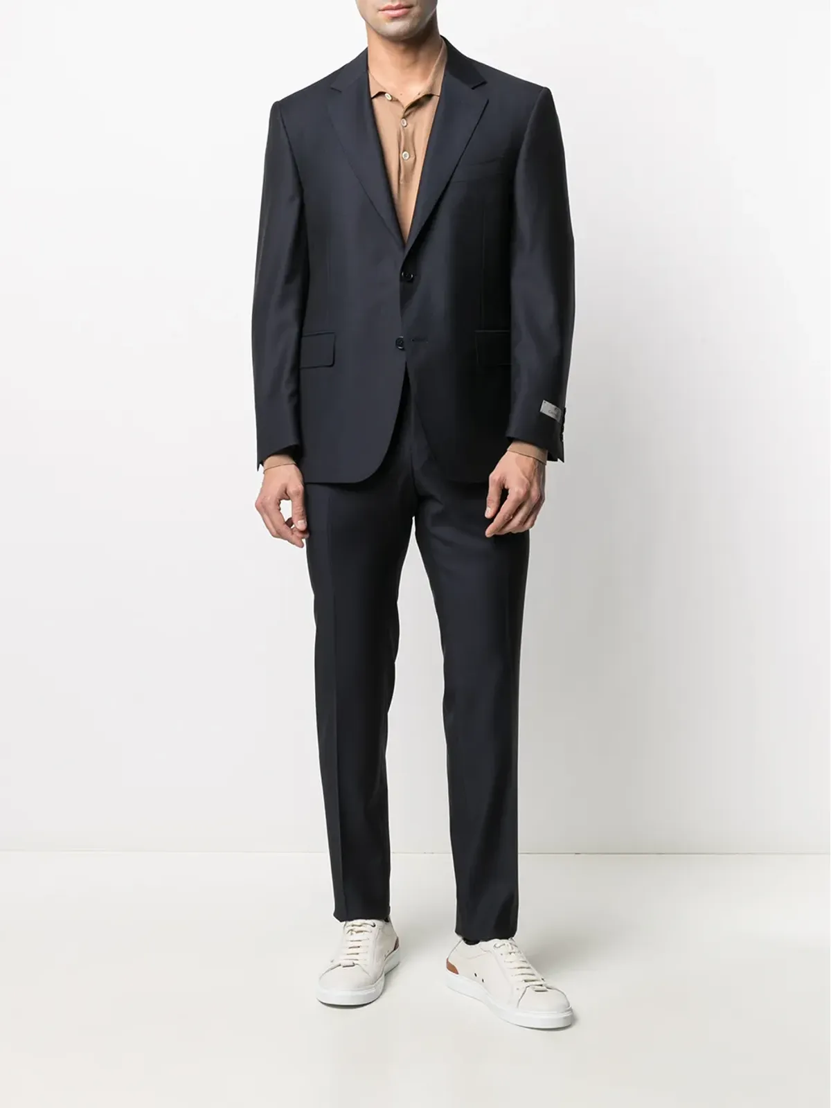 Canali シングルブレスト ウールスーツ ブルー - 画像2