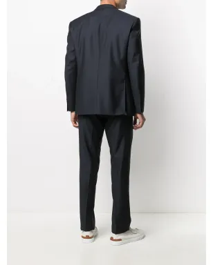 Canali シングルブレスト ウールスーツ ブルー - サムネイル4