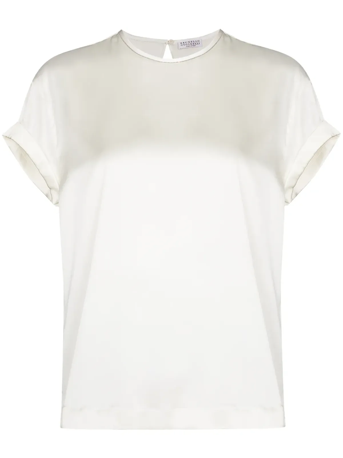 Brunello Cucinelli シルク クルーネック Tシャツ - 画像1