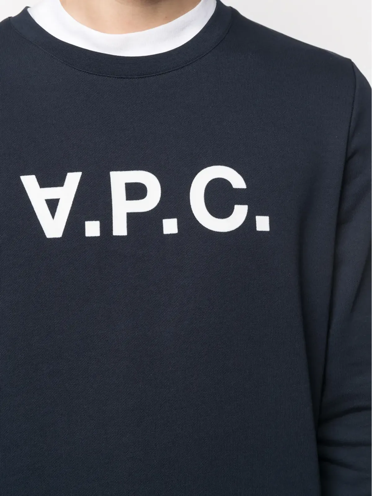A.P.C. ロゴプリント クルーネック スウェットシャツ（ブルー） - 画像5