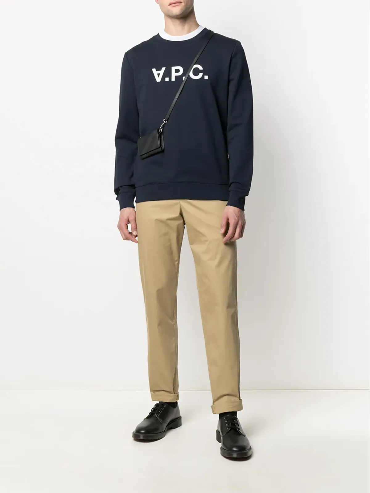 A.P.C. ロゴプリント クルーネック スウェットシャツ（ブルー） - 画像2