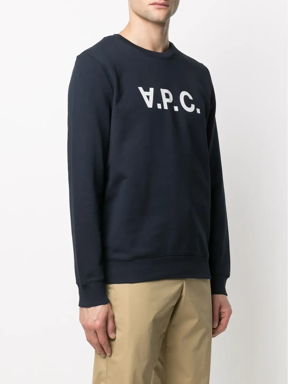A.P.C. ロゴプリント クルーネック スウェットシャツ（ブルー） - 画像3