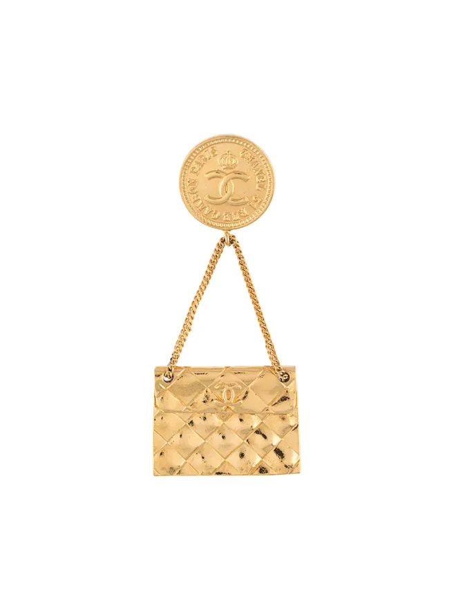 CHANEL Pre-Owned CHANEL Pre-Owned 1990年代 クラシック・フラップ バッグ モチーフ ブローチの商品画像