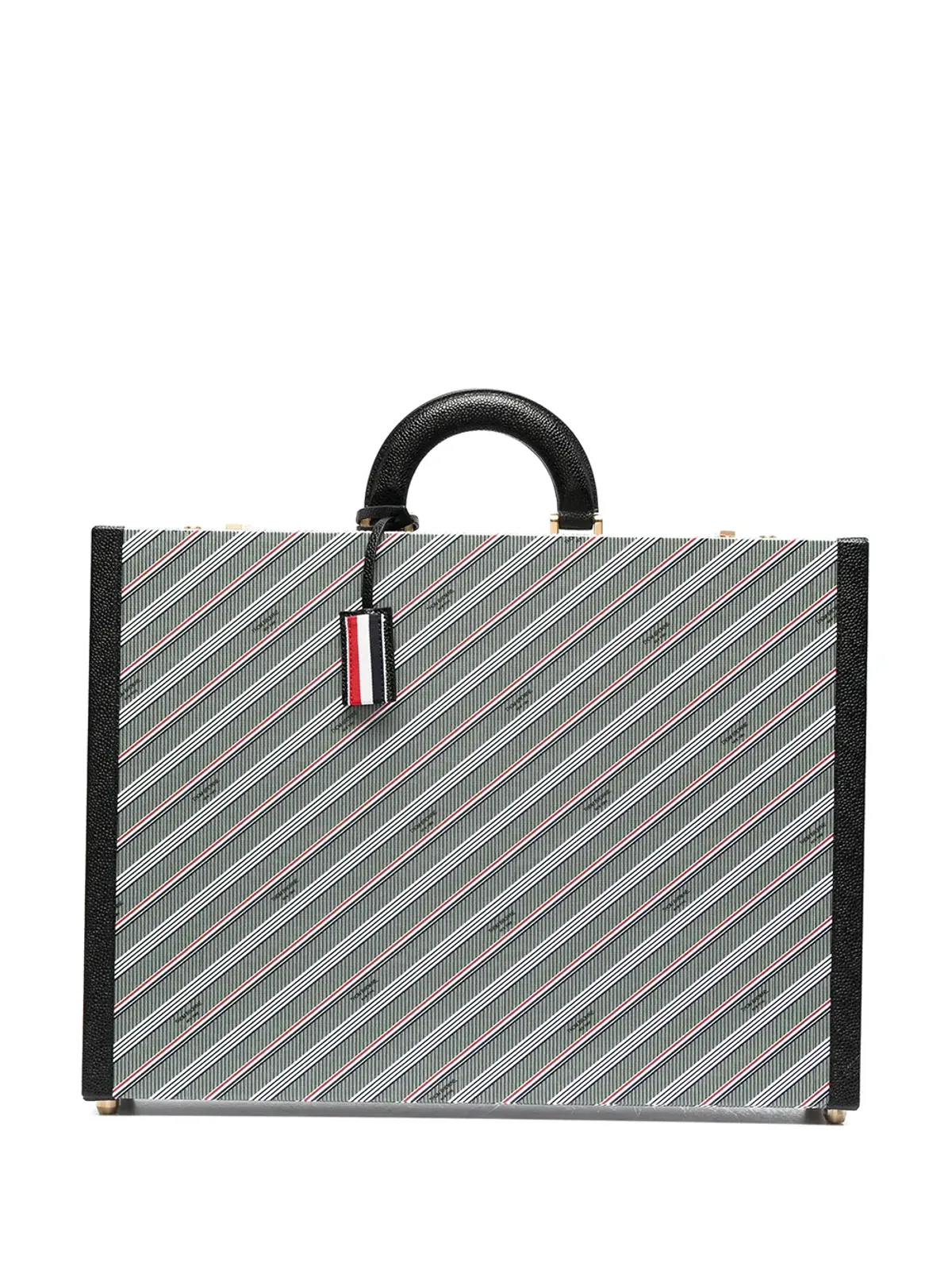 Thom Browne ロゴプリント・ストライプ ブリーフケース - 画像1