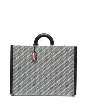 Thom Browne ロゴプリント・ストライプ ブリーフケース - サムネイル1