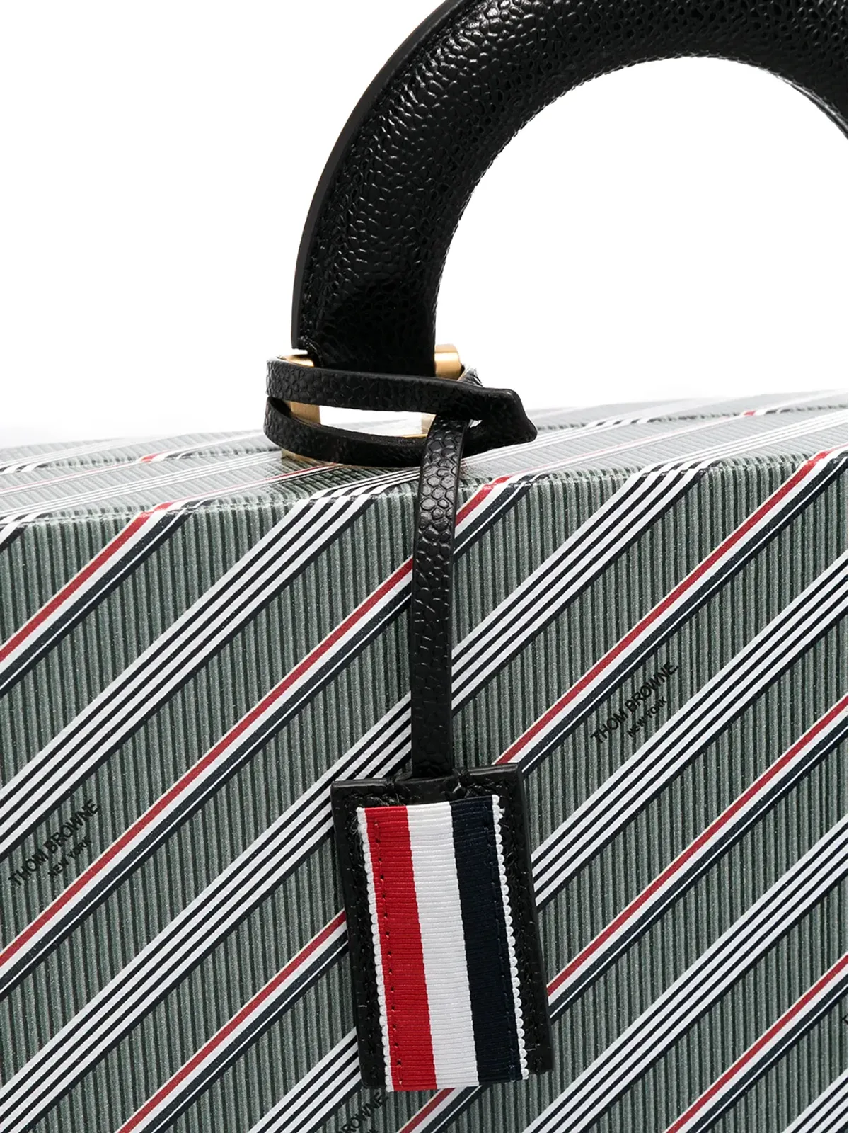 Thom Browne ロゴプリント・ストライプ ブリーフケース - 画像3