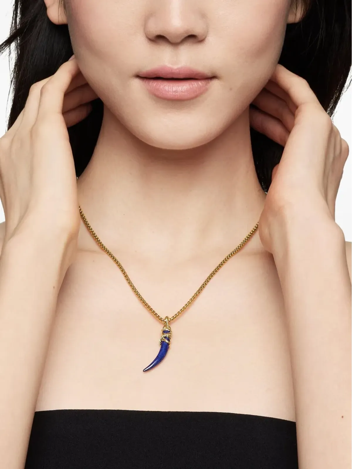 David Yurman 18kt yellow gold Tusk amulet (42mm) - 画像2