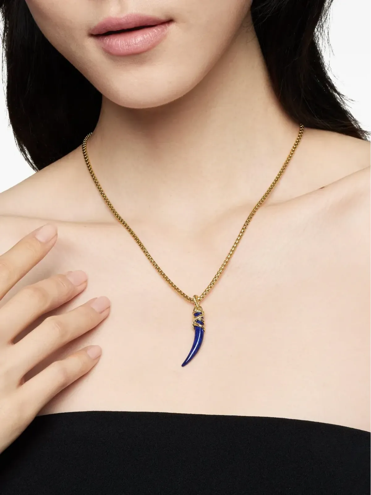 David Yurman 18kt yellow gold Tusk amulet (42mm) - 画像3
