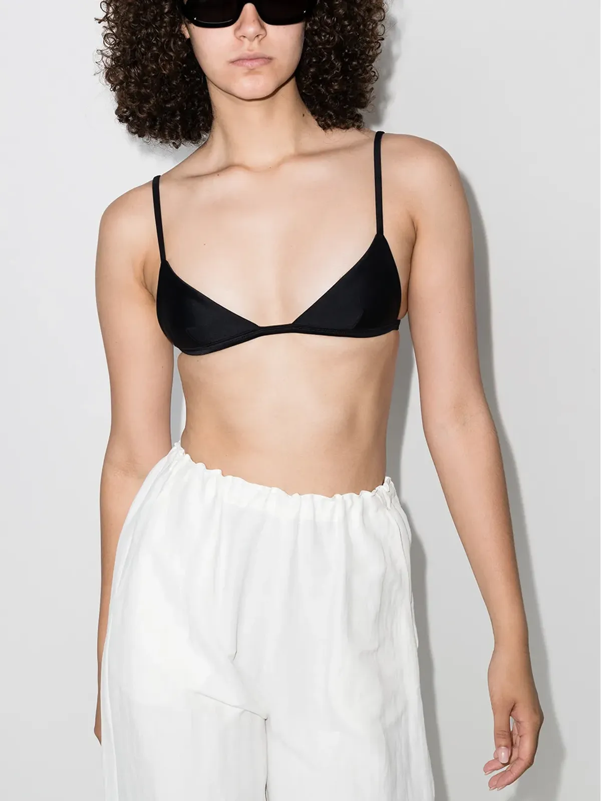 Matteau ペティット三角カップビキニトップ ブラック - 画像5