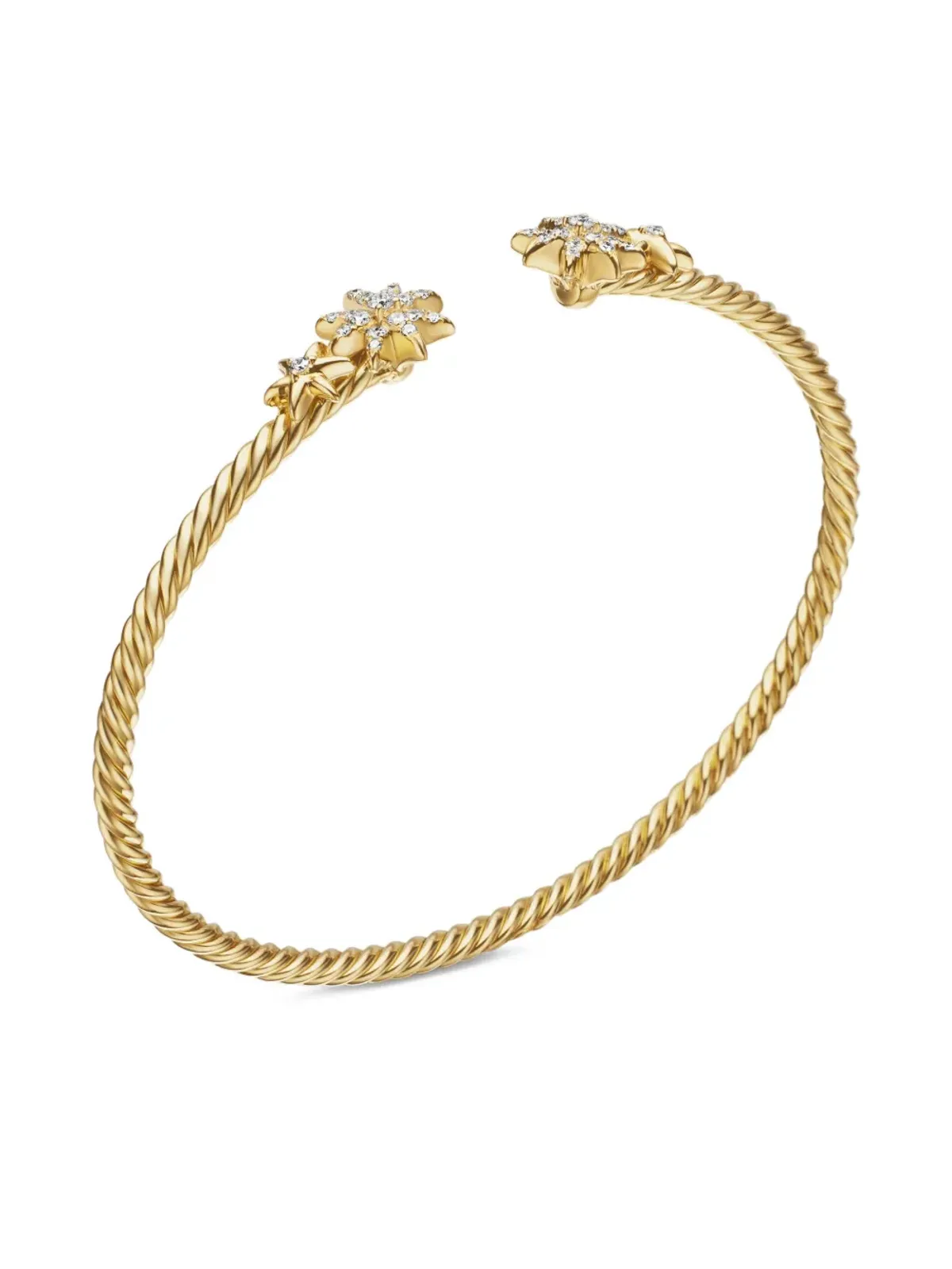 David Yurman 18kt イエローゴールド ペティート・スターバースト・ケーブル・ダイヤモンド・ブレスレット（2.6mm） - 画像4