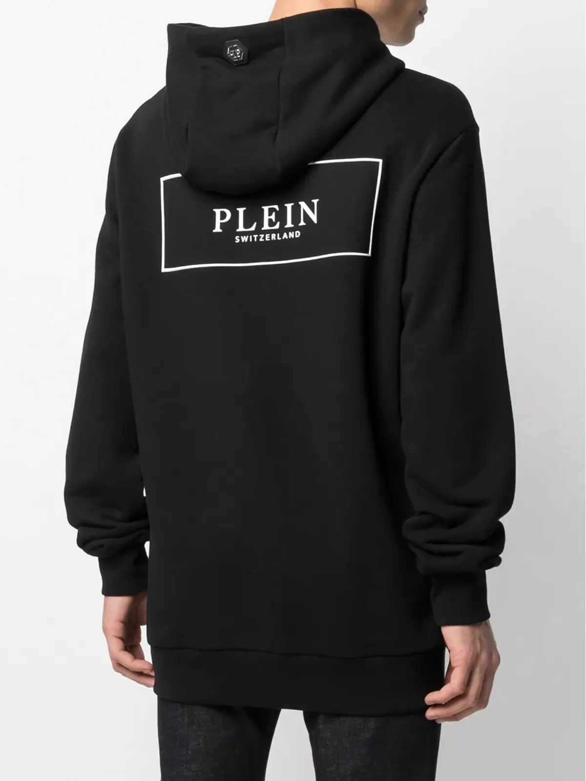 Philipp Plein アウトラインスカル フード付きロング丈スウェットシャツ - 画像4