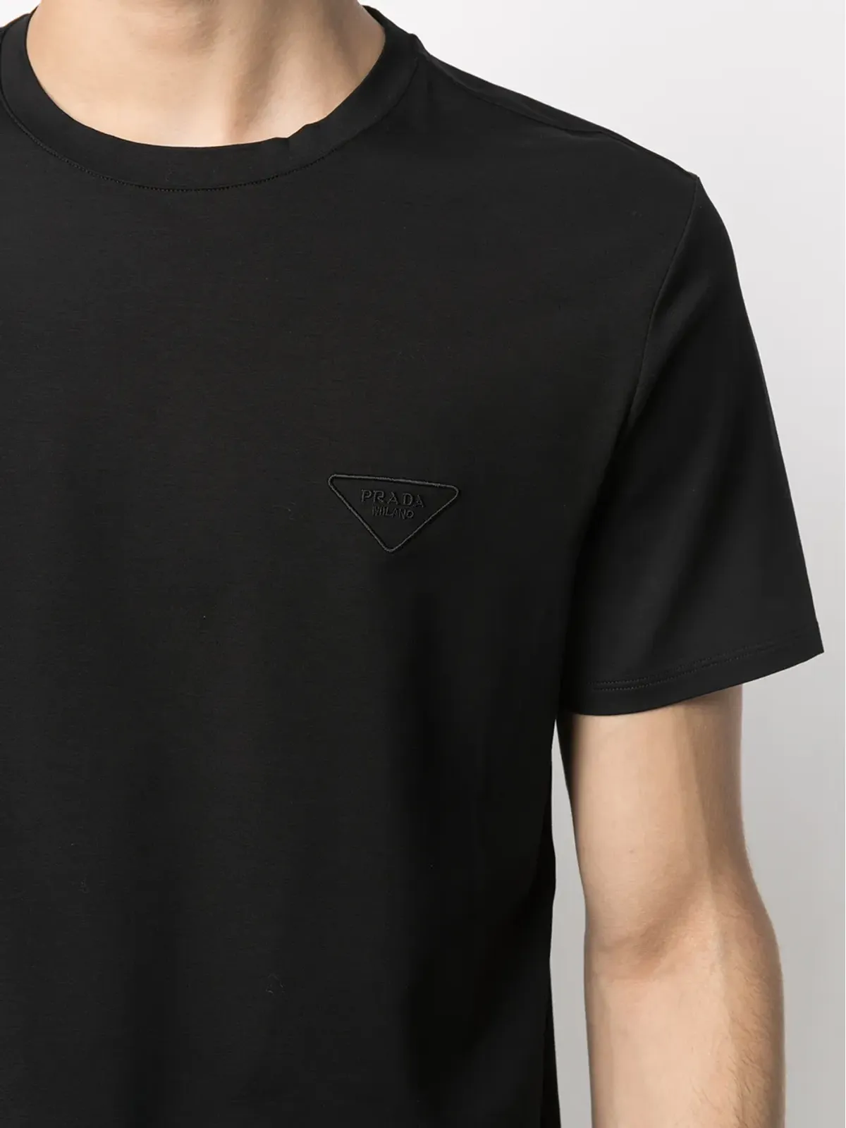 Prada ロゴ刺繍コットンTシャツ - 画像5