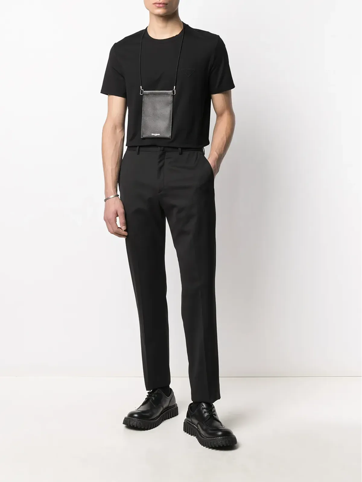 Prada ロゴ刺繍コットンTシャツ - 画像2