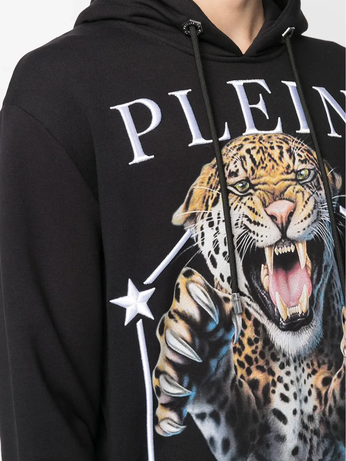 Philipp Plein タイガープリント長袖フーディー - ブラック - 画像5