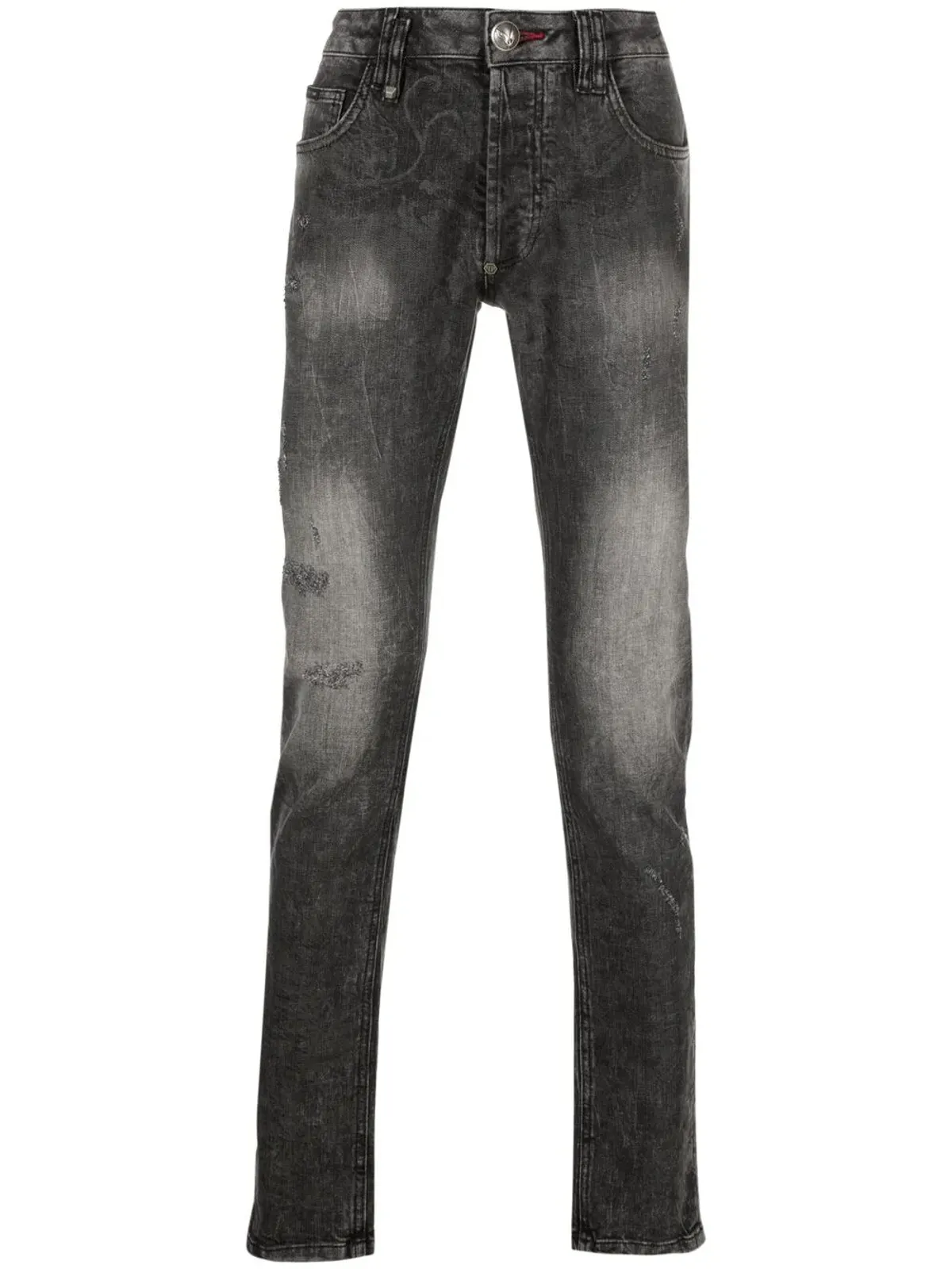 Philipp Plein スーパーストレートカット tattoo-print ジーンズ - 画像1