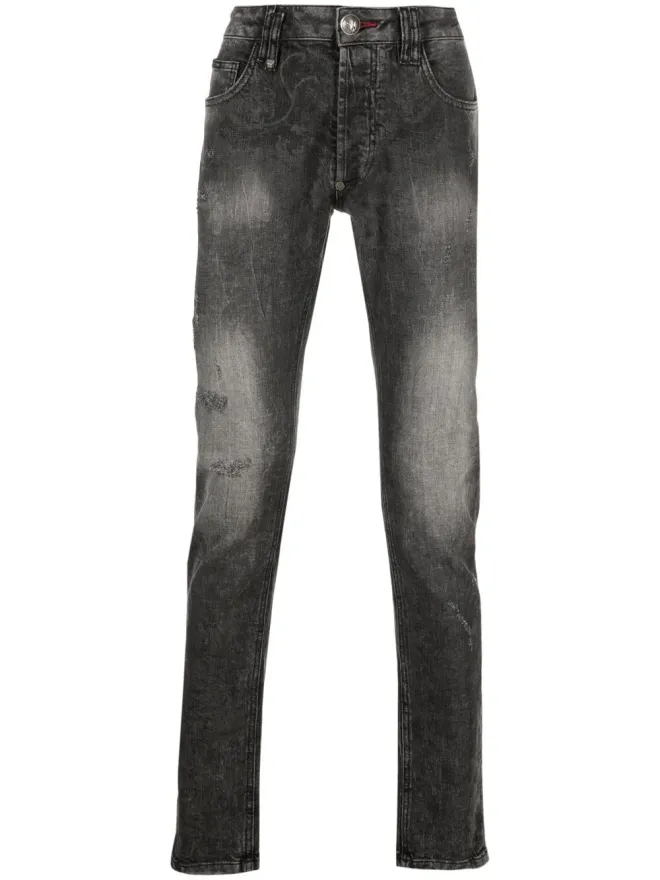 Philipp Plein Philipp Plein スーパーストレートカット tattoo-print ジーンズの商品画像