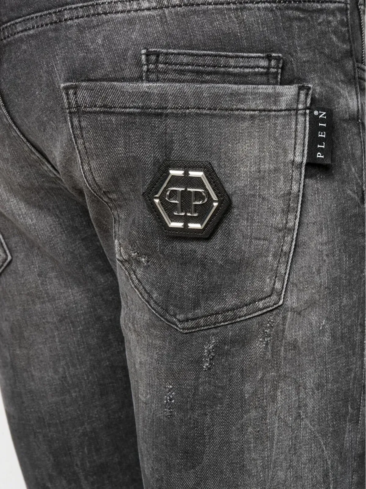 Philipp Plein スーパーストレートカット tattoo-print ジーンズ - 画像5