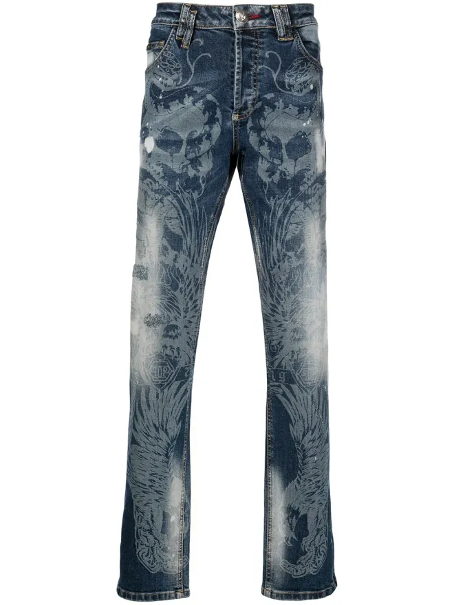 Philipp Plein Philipp Plein タトゥー・スーパーストレートジーンズの商品画像