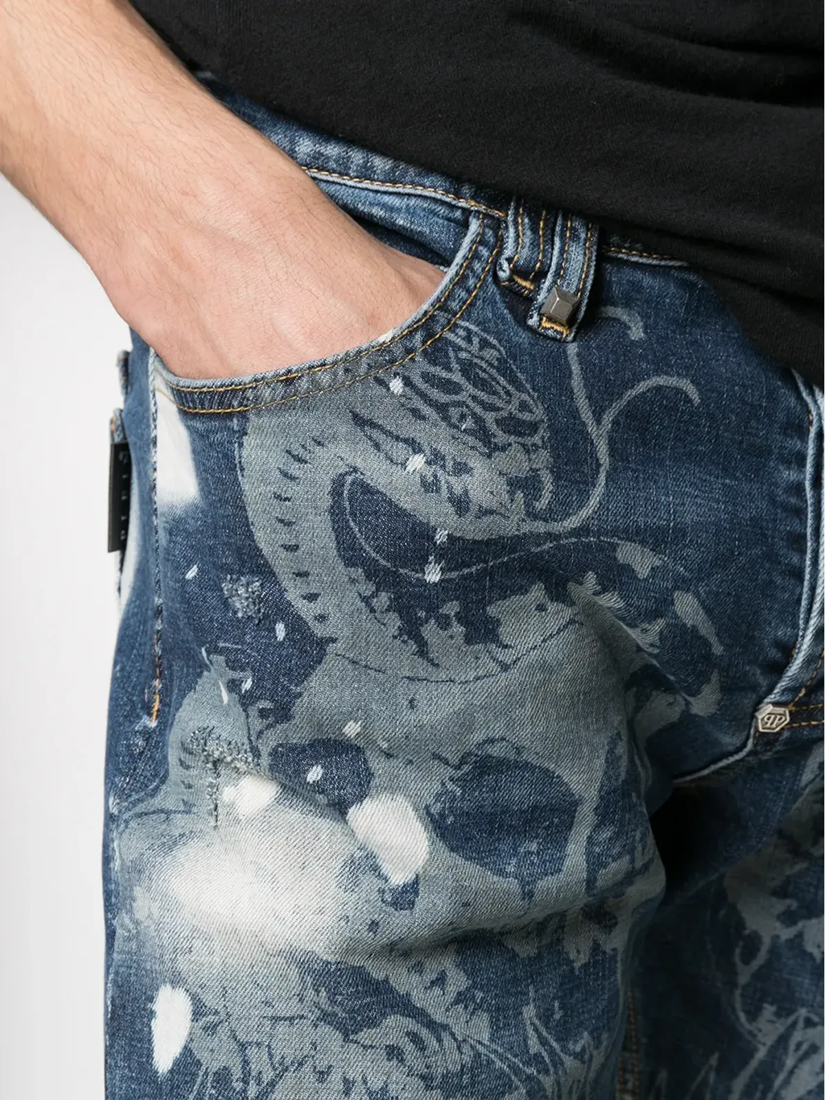 Philipp Plein タトゥー・スーパーストレートジーンズ - 画像5