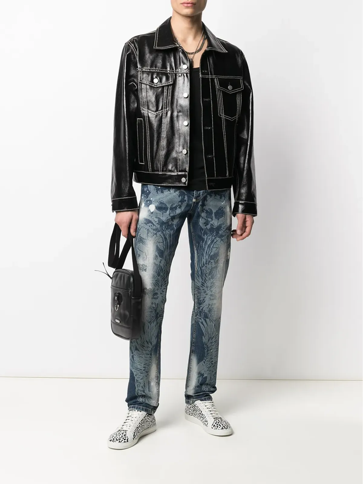 Philipp Plein タトゥー・スーパーストレートジーンズ - 画像2