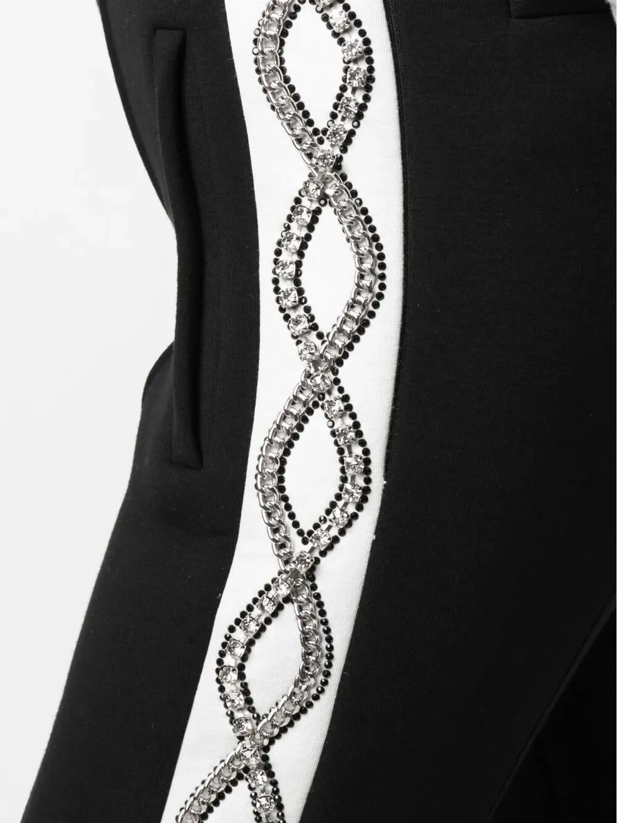 Philipp Plein クリスタル装飾のクロップドトラックパンツ - 画像5