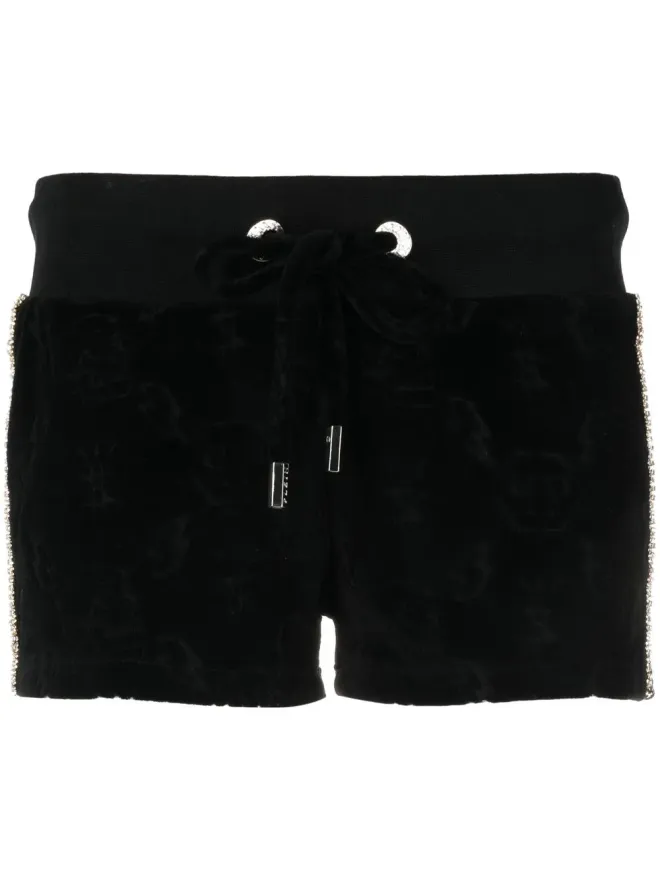 Philipp Plein Philipp Plein モノグラム ドローコードショーツ（ブラック）の商品画像