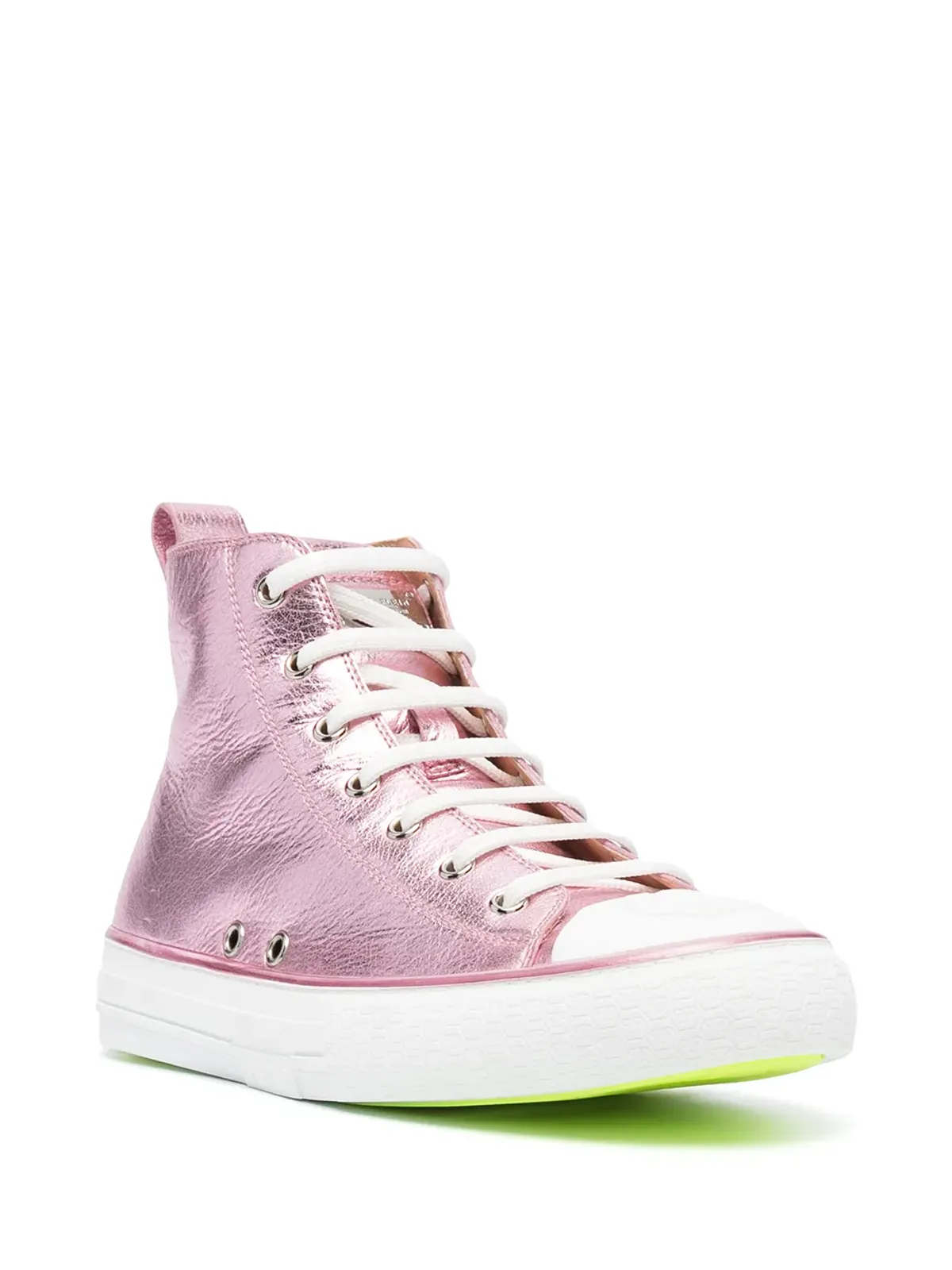 Philipp Plein Megastar ラミネーテッド ハイカットスニーカー ピンク - 画像2
