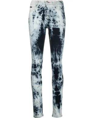 Philipp Plein ハイウエスト アシッドウォッシュ ジェギングス ブルー - サムネイル1