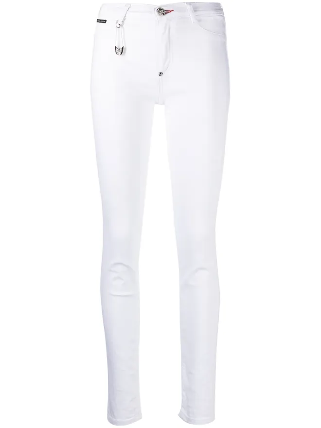 Philipp Plein Philipp Plein ハイウエスト コットン ジェギングス - ホワイトの商品画像