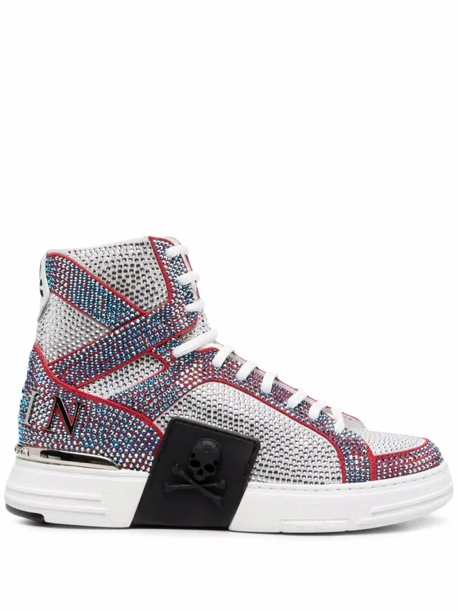 Philipp Plein Philipp Plein Moneyハイトップトレーナー - ホワイトの商品画像