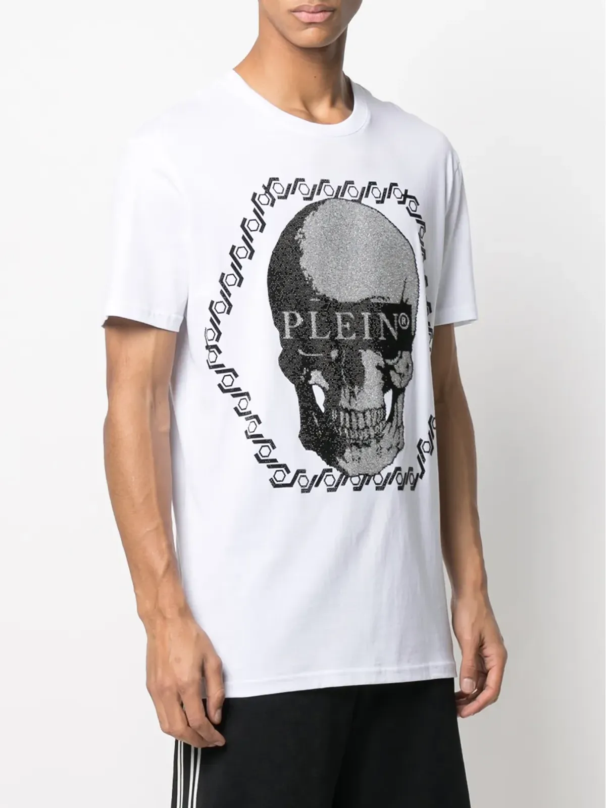 Philipp Plein クリスタルスカル クルーネック Tシャツ - 画像3