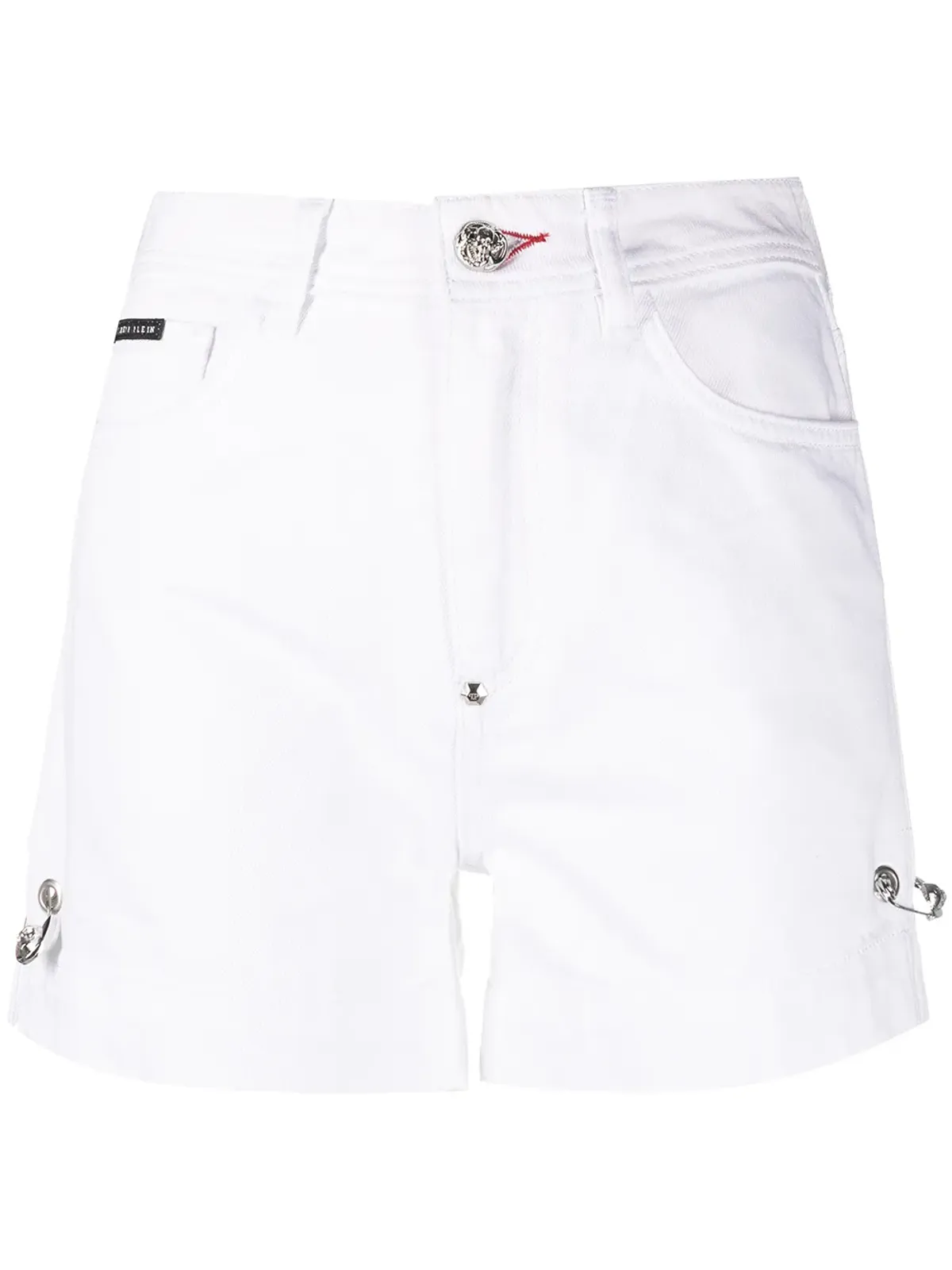 Philipp Plein セーフティピン付きデニムショーツ - ホワイト - 画像1