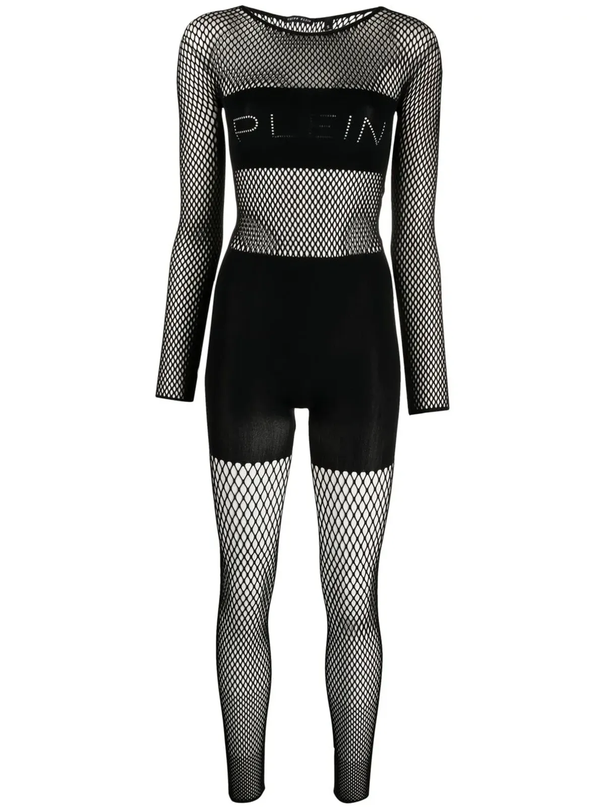 Philipp Plein メッシュパネル付きジャンプスーツ - ブラック - 画像1