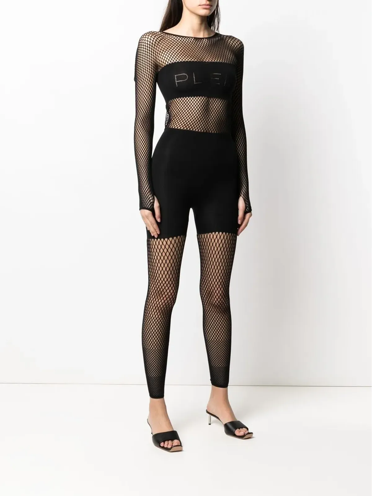 Philipp Plein メッシュパネル付きジャンプスーツ - ブラック - 画像3