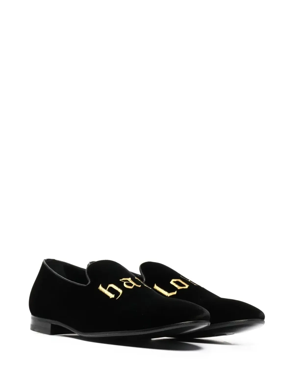 Philipp Plein embroidered velvet loafers - Black - 画像2