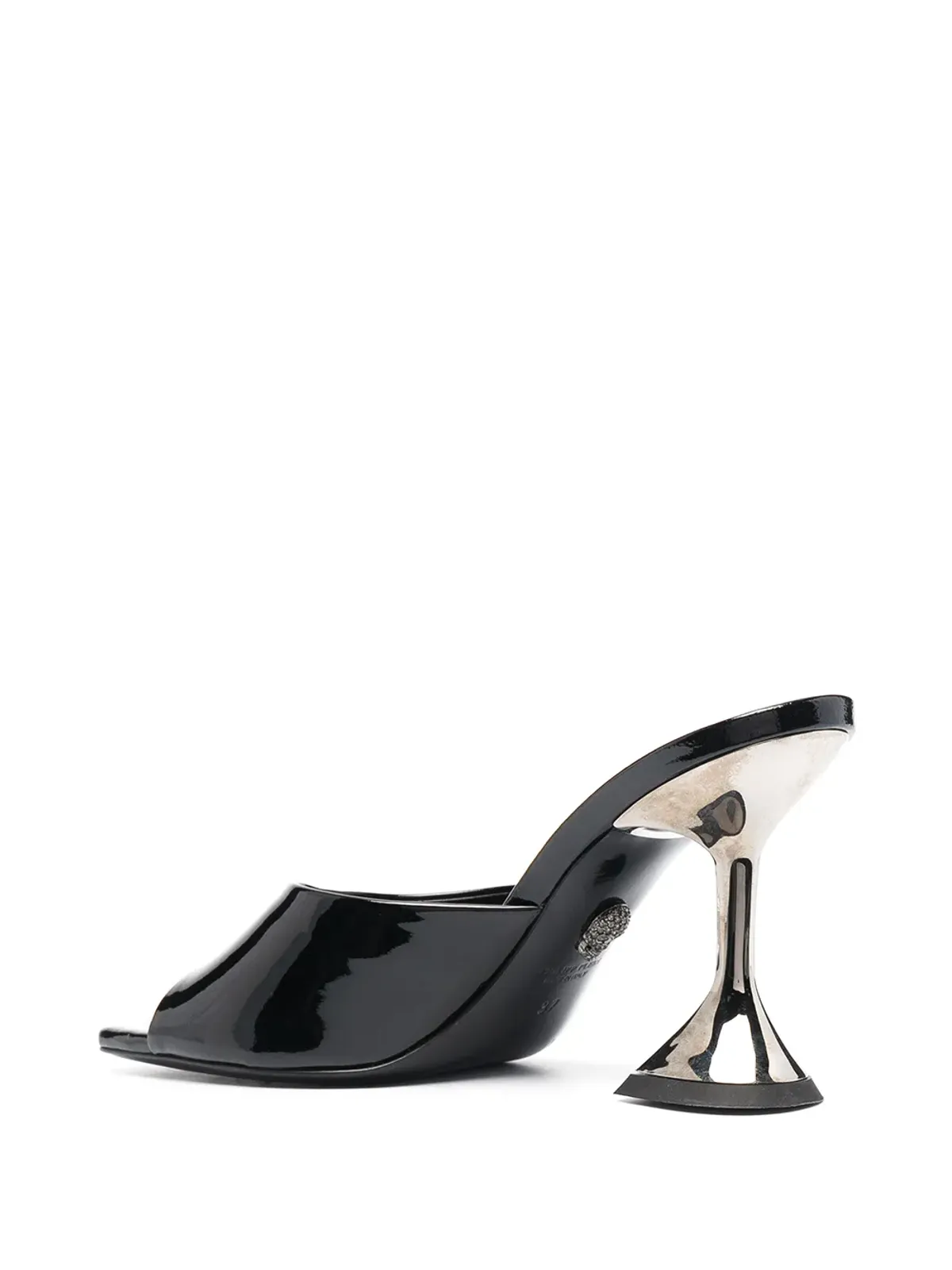 Philipp Plein スクエアトゥ ヒールサンダル - 画像3