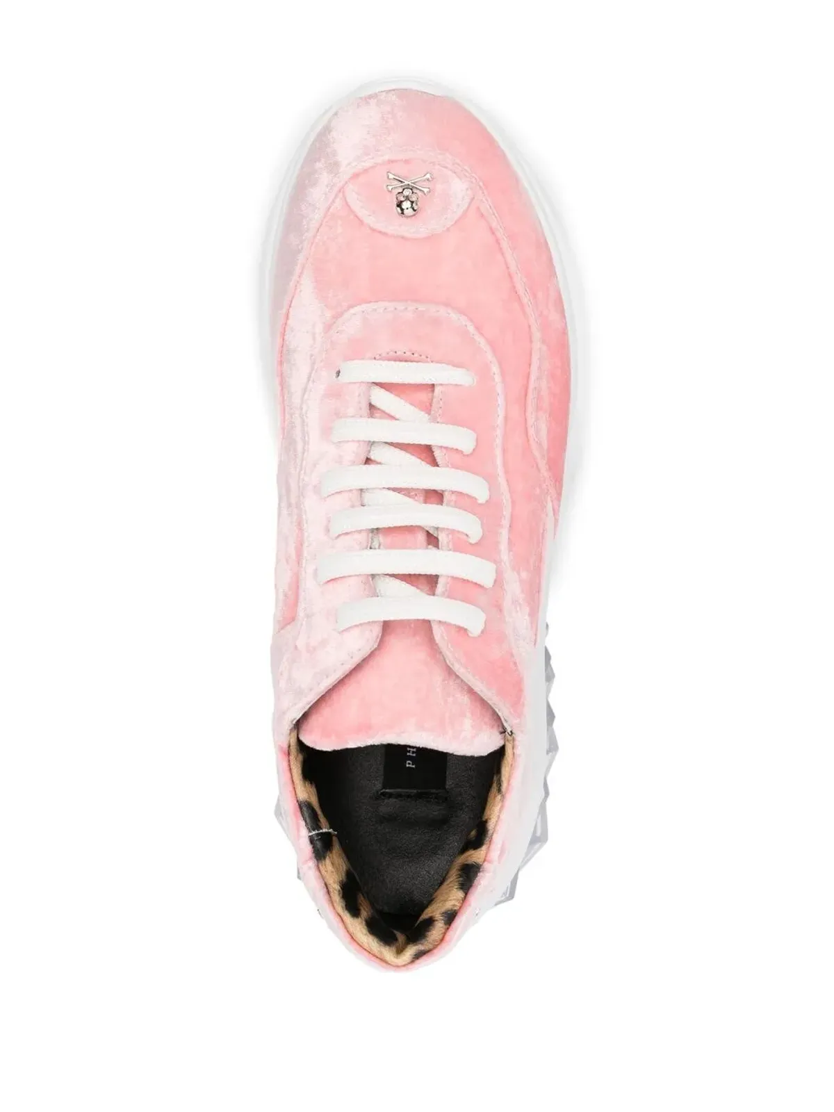 Philipp Plein ベルベット ロートップ スニーカー - ピンク - 画像4