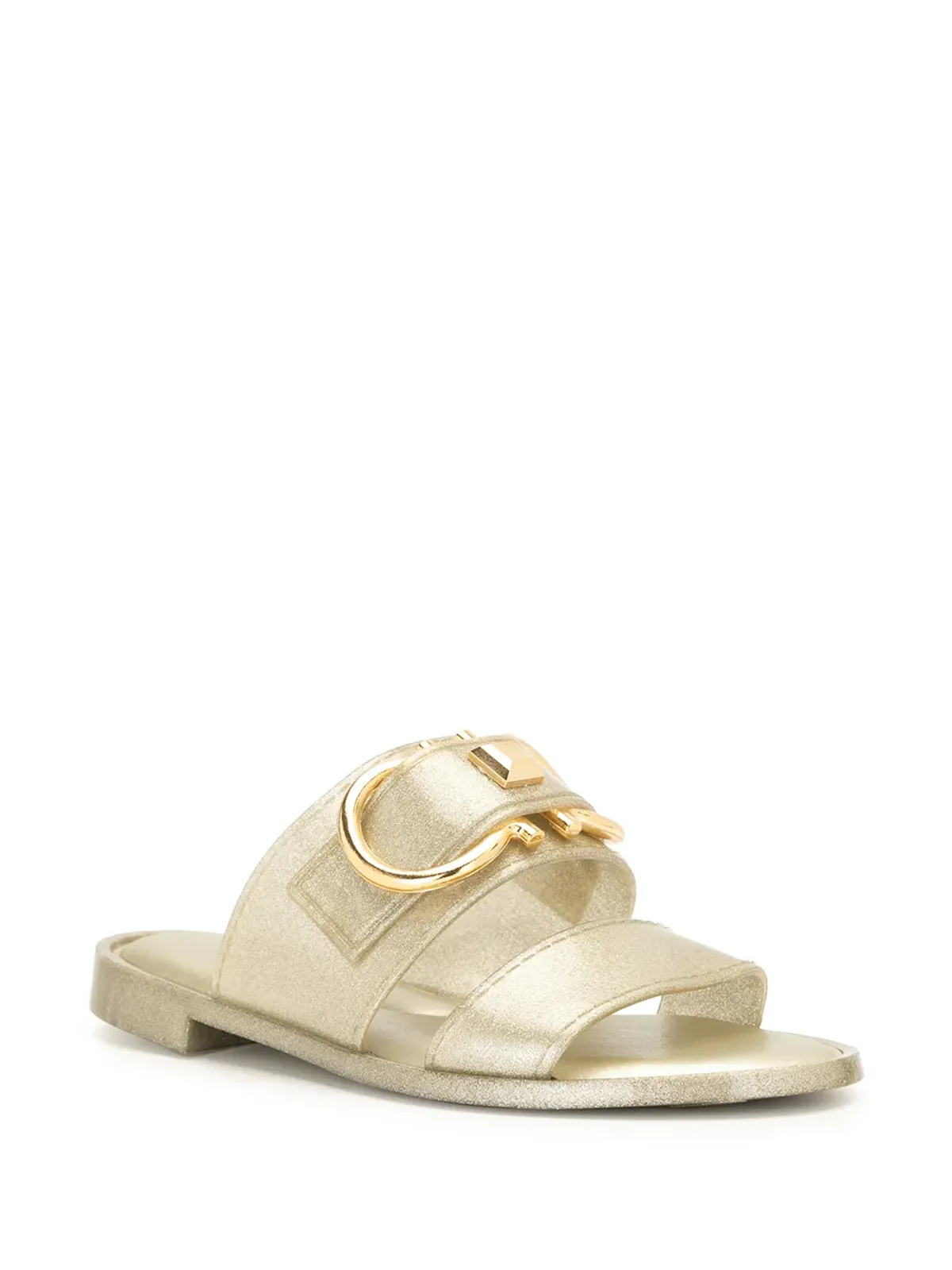Ferragamo ガンチーニ メタリック フラットサンダル - 画像2