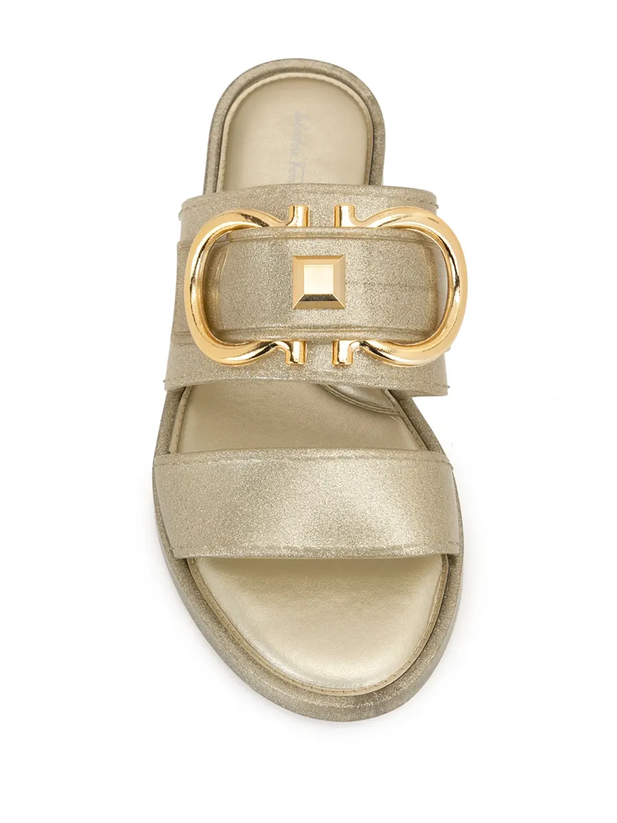 Ferragamo ガンチーニ メタリック フラットサンダル - 画像4