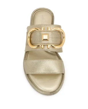 Ferragamo ガンチーニ メタリック フラットサンダル - サムネイル4
