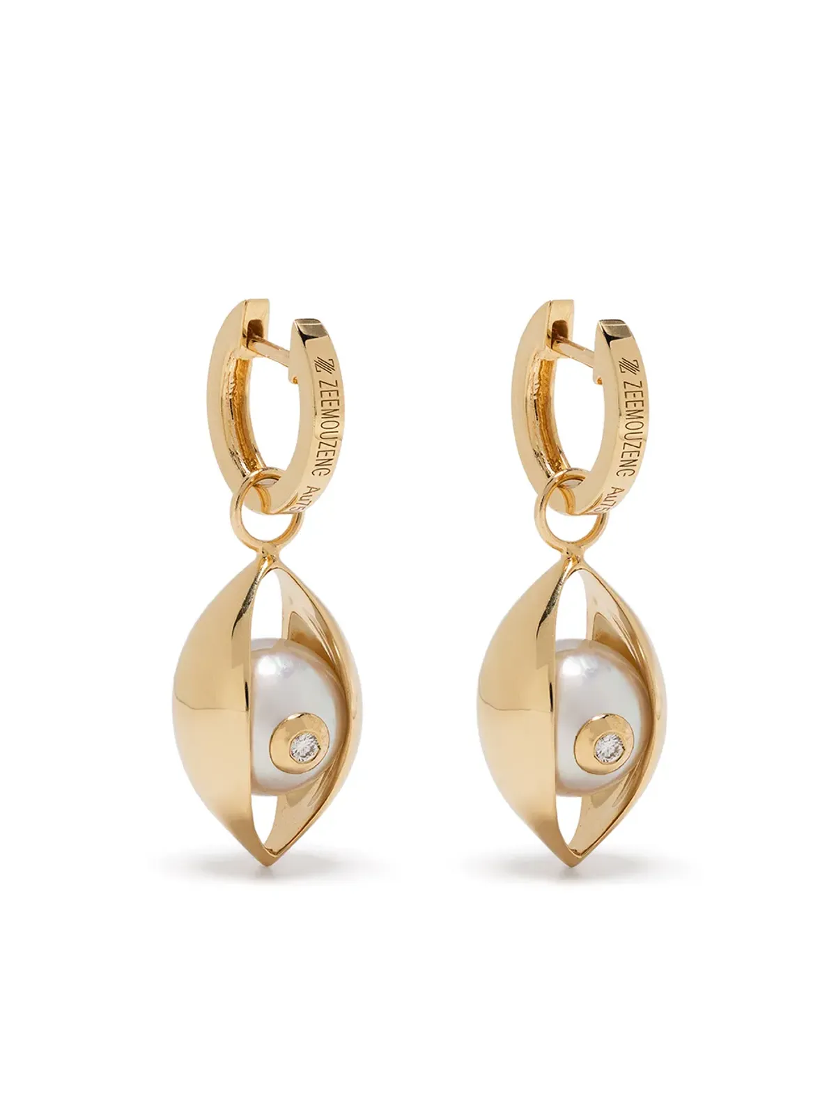 ZEEMOU ZENG アイ・イヤリング 18kt イエローゴールド ダイヤモンド アコヤパール - 画像1